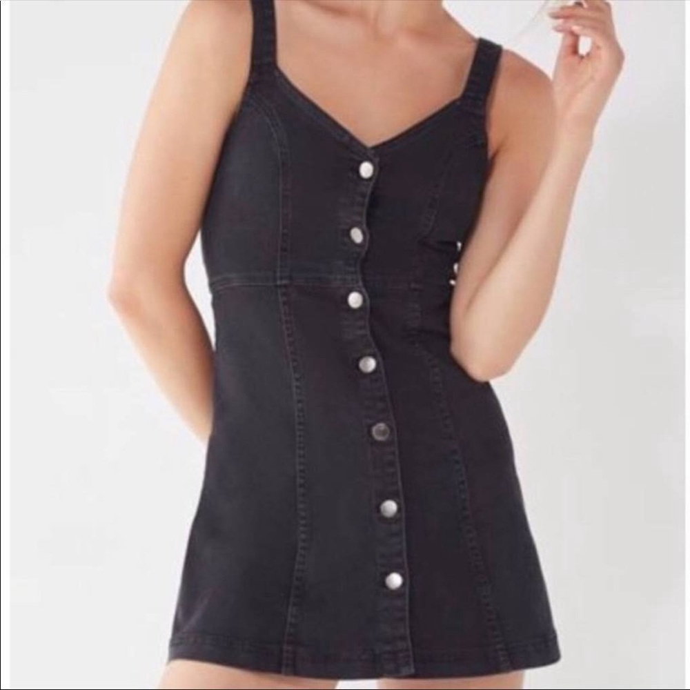 BDG (Urban Outfitters Brand) Black Denim Dress with Buttons, Size Small